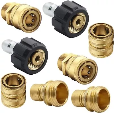 8pc Pressure Washer Adapter Set Quick Disconnect Kit M22 Swivel To 3/8'' Connect • $21.95