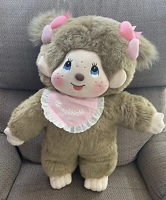 Vintage Baby Girl Monchhichi Plush Doll 24  Monchichi Baby Girl Sitting Doll • $139.90