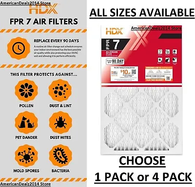 1 PACK Or 4 PACK- Air Filter Allergen Plus Pleated FPR 7 Dust Filters Furnace AC • $18.90