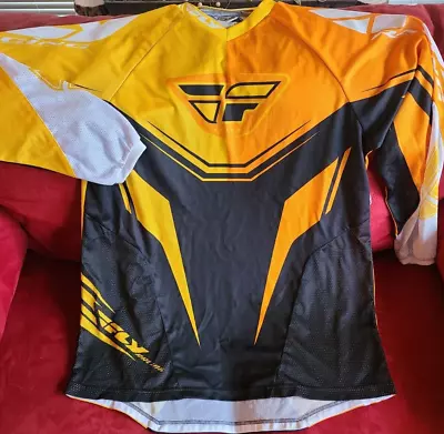 Throwback Fly Racing Mens Motocross Jersey 2xl Orange Yellow Black 2000s • $10