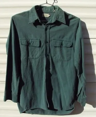 $16.95 • Buy VTG LL Bean Chamois Button Down Flannel Shirt Mens M Green Long Sleeve