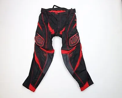 Troy Lee Designs Mens 32x30 Distressed Leather Trim Motocross Racing Pants Red • $67.45