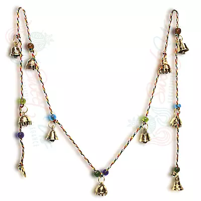 Decorative Beads And Soft Melodic Tiny Vintage Polished Brass Bells On A String • $19.86