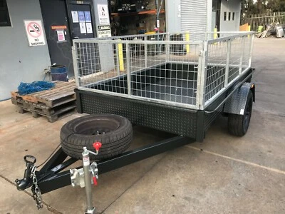 Box Trailer 7X5FT H DUTY WITH 60CM CAGE  AUSTRALIAN MADE 7x4 8x5 ALSO AVAILABLE • $2270.69