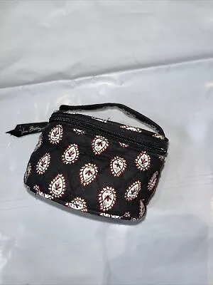 Vera Bradley Classic Black Travel Jewelry Case Zippered Bag Mini  5  X 3.5  • $9.95