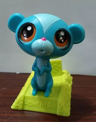 Littlest Pet Shop McDonald's 2012 Blue Mongoose Green Pillow Magic Motion Eyes • $5.95