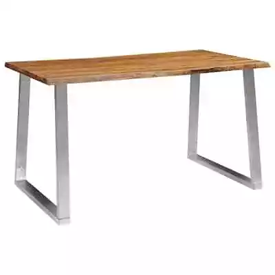 Solid Acacia Wood Dining Table With Stainless Steel Legs Multi Sizes VidaXL • $338.99