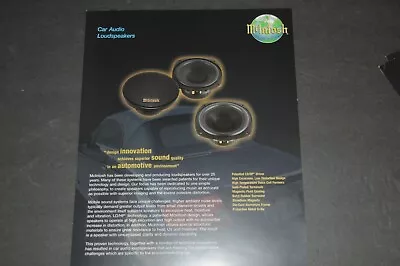 Mcintosh Car Audio Loudspeaker   Original Brochure  Great Condition • $10.99