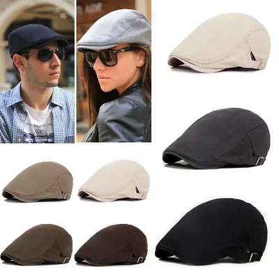 Men's Solid Cotton Gatsby Cap Golf Driving Cabbie Beret Newsboy Ivy Hat • $8.99