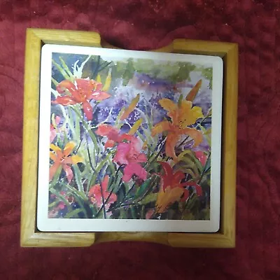 Daylily Coasters For Tiles In Holder • $10.49