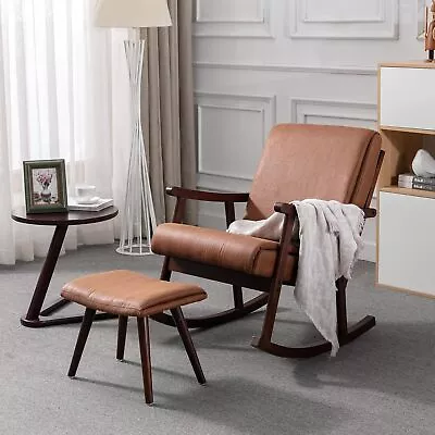 Nursery Rocking Chair With Ottoman Upholstered Rocker Chair Glider For Nursery • $160.85