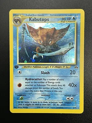 KABUTOPS Pokemon Card - WOTC - 1st Edition - Neo Discovery - 6/75 - HOLO - NM • $229.95