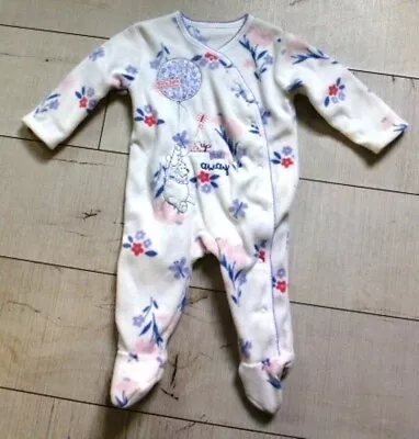 Baby All In One / Sleepsuit/ Pram Suit- White Winne The Pooh Design- Age 3-6 Mos • £4.99