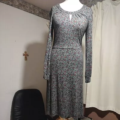 £10.99 • Buy BRORA Viscose & Elastane Multi Coloured Print Long Sleeved Dress Size UK 10