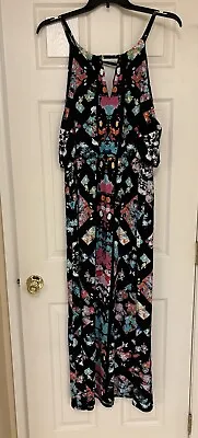 Nicole By Nicole Miller Blouson Long Dress Floral Sleeveless Stretchy XL • $10.80