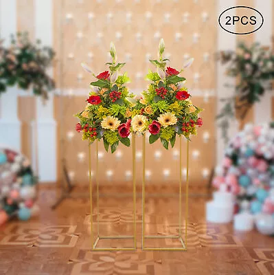 2×Flower Rack Vase Stand Metal Art Geometric Column Prop Wedding Decoration • $31.35