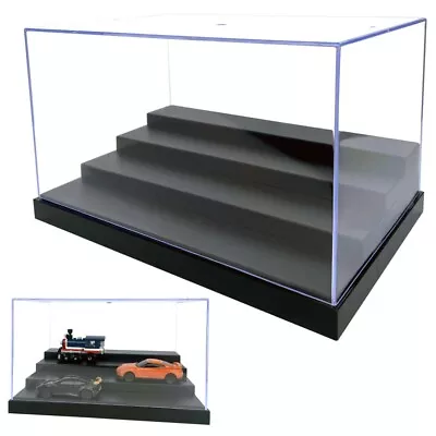 4 Steps Display Box Acrylic Stand Case Clear Perspex Dustproof Figures Toys Gift • £19.99