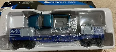 K-Line K661-1431 CSX Flatcar W/'98 Ford Pickup/Figures #66111431 O Gauge New • $35