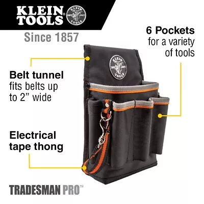 Tradesman Pro 6-3/4 In. 6-pocket Tool Holster In Black | Tools Klein Pro™ On • $26.99