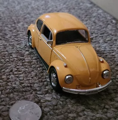 Volkswagen Diecast Classic VW Beetle In Yellow 4  Moving Parts/Roll Action HTF  • $9.99