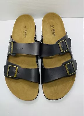 Mossimo Mens Sandals Size 12 Brown Double Buckle Strap Slip On Slide • $30