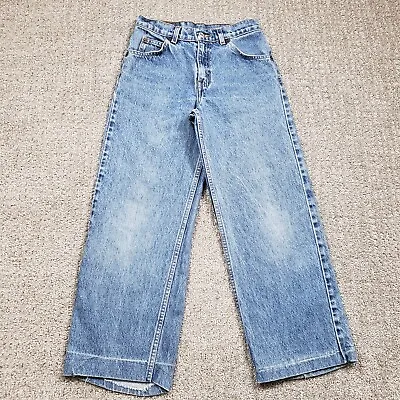 Vtg 90s LEVIS 555 Jeans Boys 24x24 Blue Wide Leg Light Wash Cotton Denim Tag 12 • $35.99