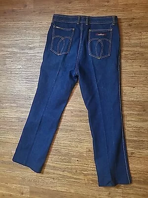 Vintage 80s Jordache Jeans Size 32x29 Hemmed Horse Logo Dark Wash Straight Leg • $30