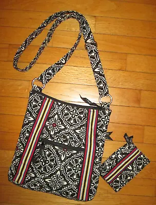 Vera Bradley Barcelona Black & White Floral Crossbody Bag W/ Wallet  Retired • $22
