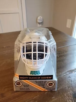 VINTAGE NHL Anaheim Mighty Ducks Replica Goalie Mask Quartz LCD Clock Sportstime • $22.99