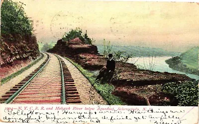 Postcard 1904 N.Y.C.R.R. And Mohawk River Below Aqueduct Schenectady New York • $12.95