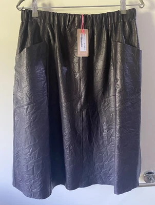 $200 • Buy Gorman Leather Hey Jude Skirt Plum Size 14 NWT 