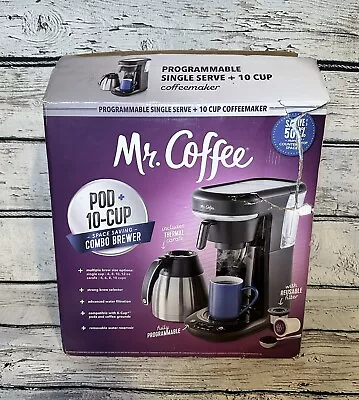 Mr. Coffee Space-Saving Combo 10-Cup Coffee Maker And Pod Single Serve Brew • $45