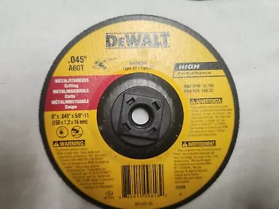 Dewalt DW 8426 H 6  X .045  X 5/8-11  Thin Cut-Off Wheel 10 Pack • $32.99