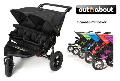 £539 • Buy Out N About Double Nipper 360 V4 Stroller - Raven Black Includes Raincover