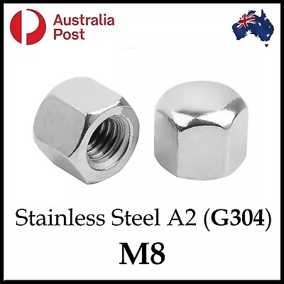 M8 Hex Cap Nut Dome Nuts Hex Course Stainless Steel A2 G304 • $13