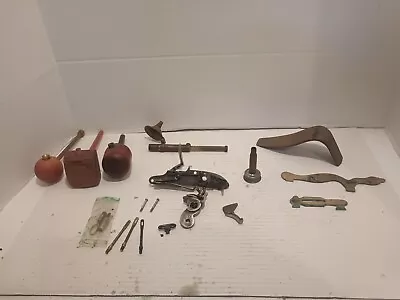 Antique Flintlock Mechanism And Many Parts Lot • $200