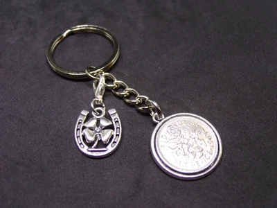 £6.95 • Buy 1963 60th Birthday Gift Lucky Sixpence Coin Keyring & Lucky Horseshoe Charm S1