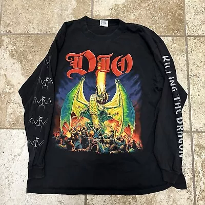 VTG 2002 Tour Dio Killing The Dragon Tshirt Sz XL Original Concert Longsleeve • $10.50