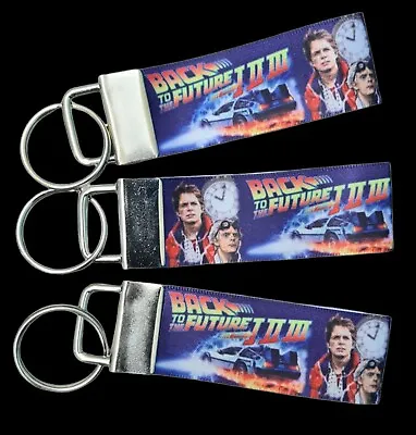 £3.75 • Buy Back To The Future Style Film 1 2 3 McFly Doc Keyring Key Fob Handmade Fun Gift