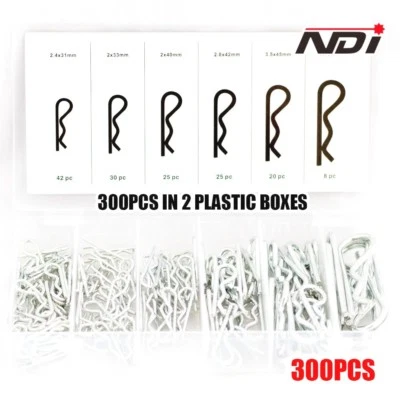 $22.99 • Buy 300PCS Hitch R Pin Clip Assortment Kit Tool Lynch Linch Tractor Trailer Lock