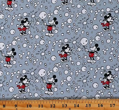 Cotton Mickey And Minnie Bubbles Mouse Blowing Bubbles Fabric Print BTY D602.72 • $9.95