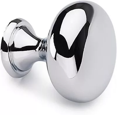 1-30Pcs Chrome Solid Cabinet Door Knobs Drawer Wardrobe Kitchen Cupboard Handles • £5.98