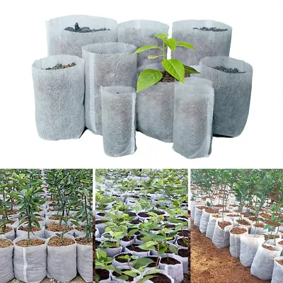 £2.96 • Buy 100Pcs/Lots Biodegradable Non-Woven Fabric Bags Plant Growing Pots Nursery Bag