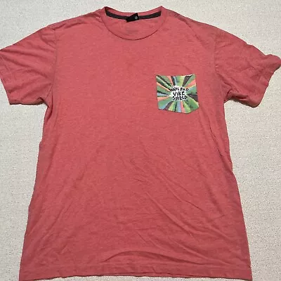 Volcom T-Shirt Short Sleeve Adult XL Pink Anti Bad Vibe Shield Ozzie Wright Art • $9.99