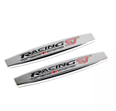 2PCS Metal Ford Racing ST Car Fender Emblem Badge Trunk Decal Stickers Chrome • $10.44