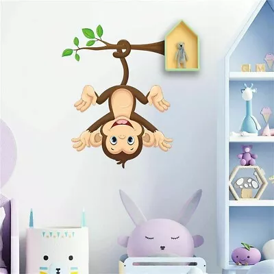 Wall Sticker Animal Decal Monkey Tree Branch Kids Room Vinyl Mural Art Home Deco • $24.99