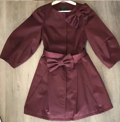 McGinn Knightsbridge Burgundy Jacket With Bow Details. Chic For Fall! Size 2 • $65