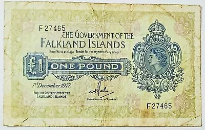 FALKLAND ISLANDS : 1 X £1 1977 BANKNOTE  • £101.99