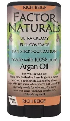 Factor Naturals Rich Beige 133 Pan Stick Foundation W/Argan Oil Made In The USA • $24.39