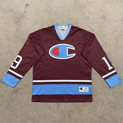 Vintage Champion Brand Mesh Hockey Jersey Burgundy -Size 40 Medium Avalanche • $20